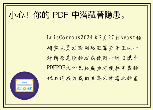 小心！你的 PDF 中潜藏著隐患。